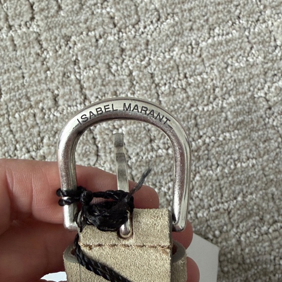 Isabel Marant Zap Skinny Beige Belt with Silver Studs - Picture 9 of 9